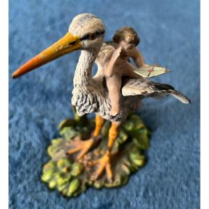 Vienna Bronze Stork And Child