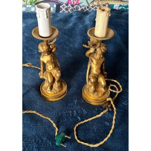 Pair Of Cherub Candle Holders