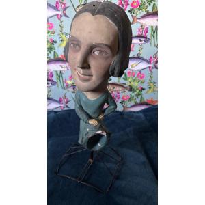 Amazing 50s Polychrome Plaster Puppet 