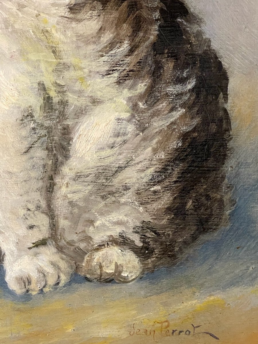 Portrait Of Cat, Old Painting-photo-1