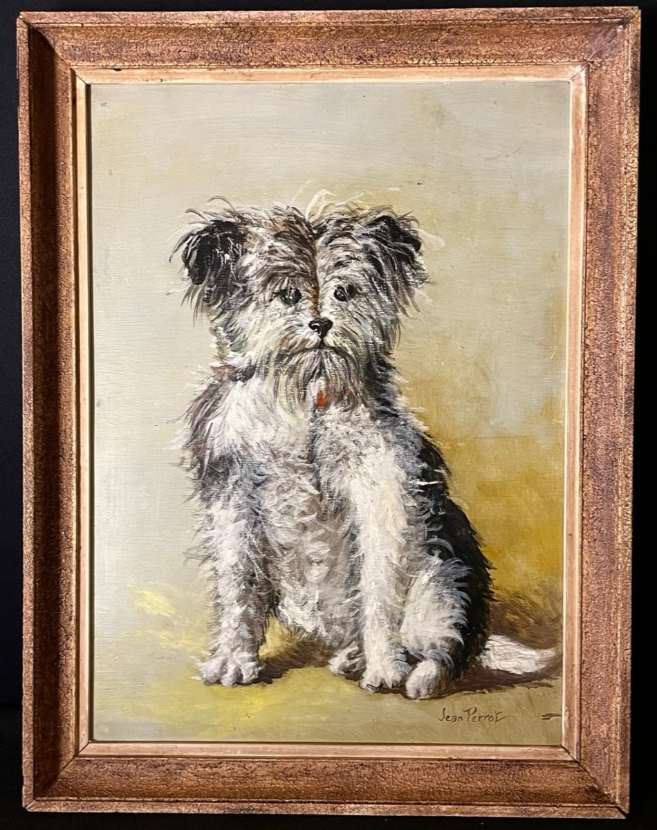 Dog Portrait. Old Painting