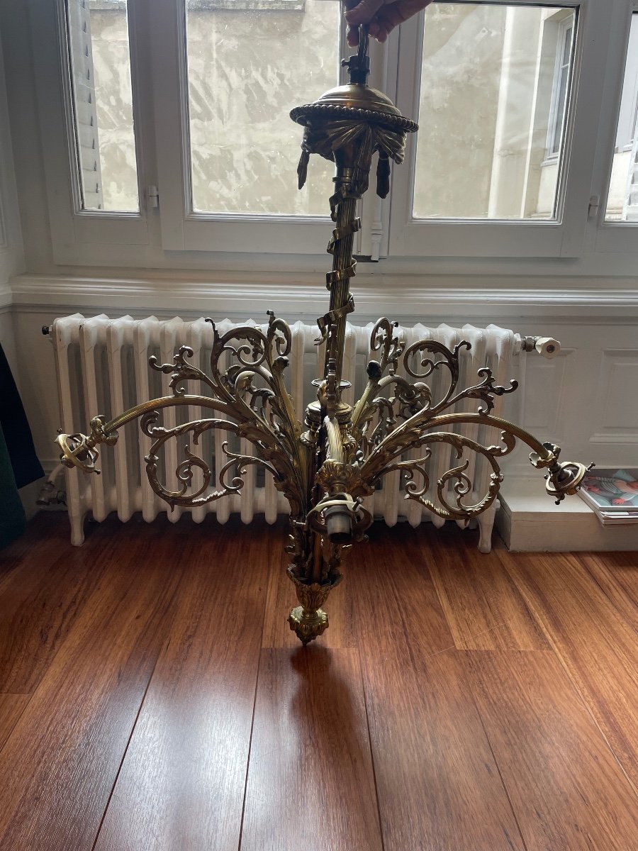 19th Century Bronze Chandelier 