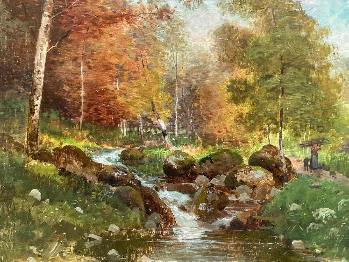 Fagotage En Forêt Par Joseph Million 1861-1930-photo-1