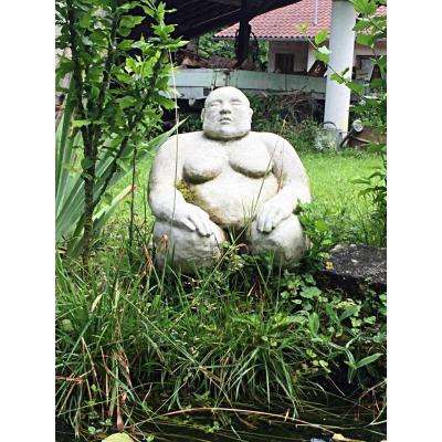 Sculpture De Sumo En Pierre Reconstituée 