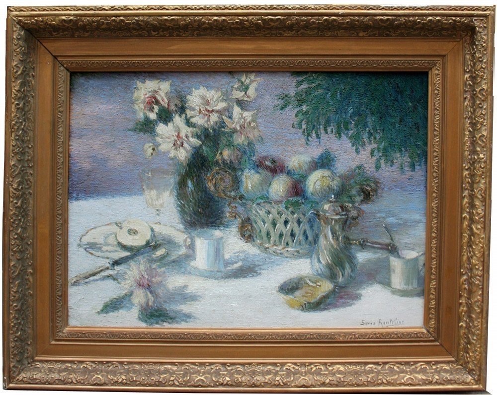 Nature Morte Pointilliste par Sonia Routchine-Vitry (1878 Odessa - 1931 Paris)