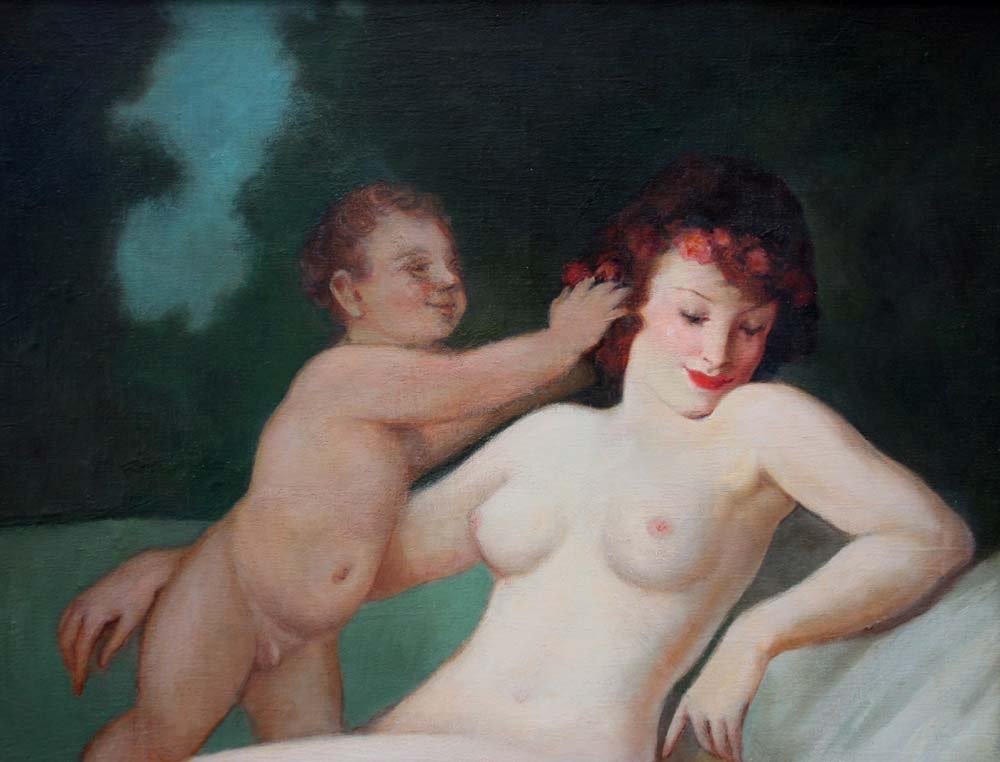Nude With Cupids By Maria Szantho (1897-1998)-photo-3