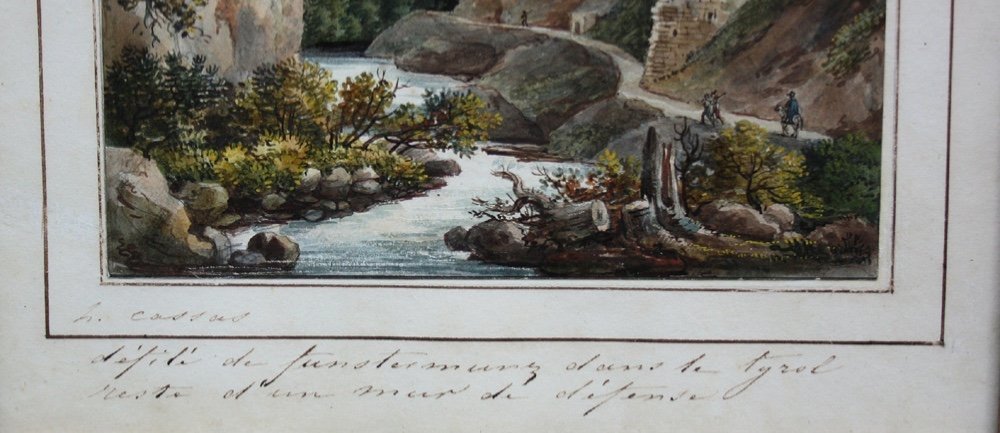 Louis François Cassas: Gorge de Finstermuenz au Tyrol with Vestiges d'un mur de protection-photo-3