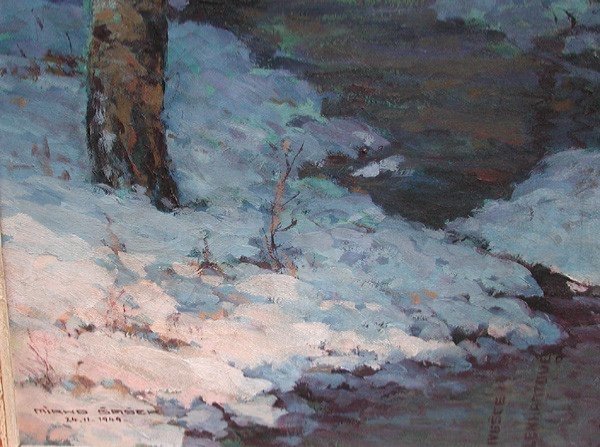 "Ruisseau forestier" par Miroslav (Mirko) Sasek (tchèque, né en 1916)-photo-3