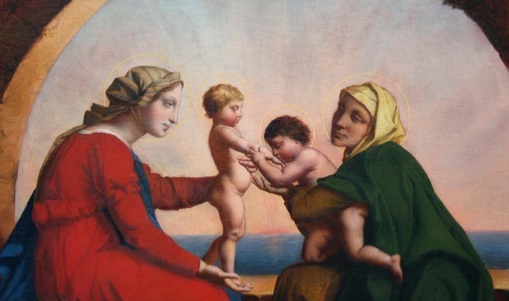 “ Sainte Famille avec Jean-Baptiste  et Sainte Elisabeth “ par  Josephine Calamatta (1817-1893)-photo-3