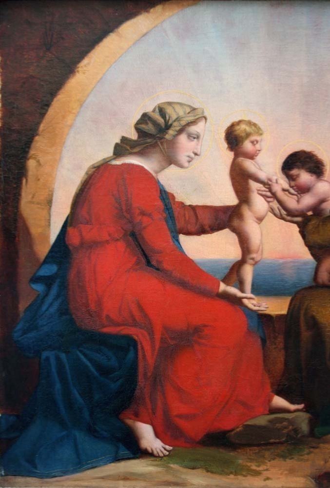 “ Sainte Famille avec Jean-Baptiste  et Sainte Elisabeth “ par  Josephine Calamatta (1817-1893)-photo-4