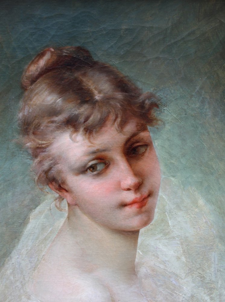 Portrait Of A Beauty  By Jean Alcide Henri Boichard (french, Born 1817)-photo-3