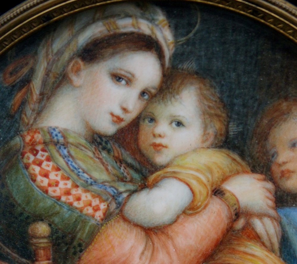 Madonna Della Segia By E.melocchi (italian, Mid-19th Century) After Raffael-photo-4