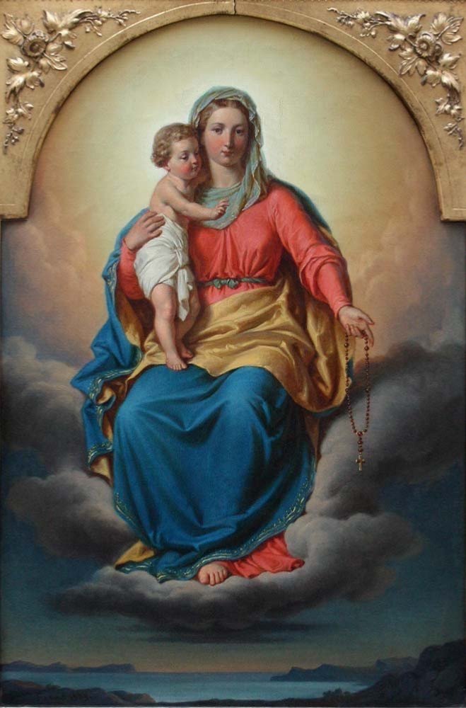 Madonna With Child  By Franz Schams (austrian, 1823-1883)-photo-2