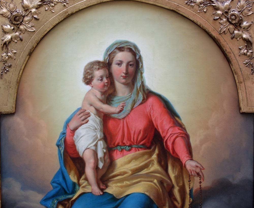 Madonna With Child  By Franz Schams (austrian, 1823-1883)-photo-3