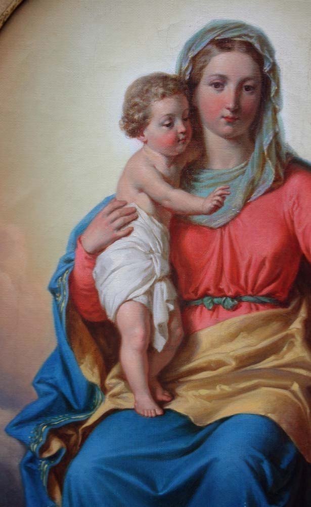 Madonna With Child  By Franz Schams (austrian, 1823-1883)-photo-1