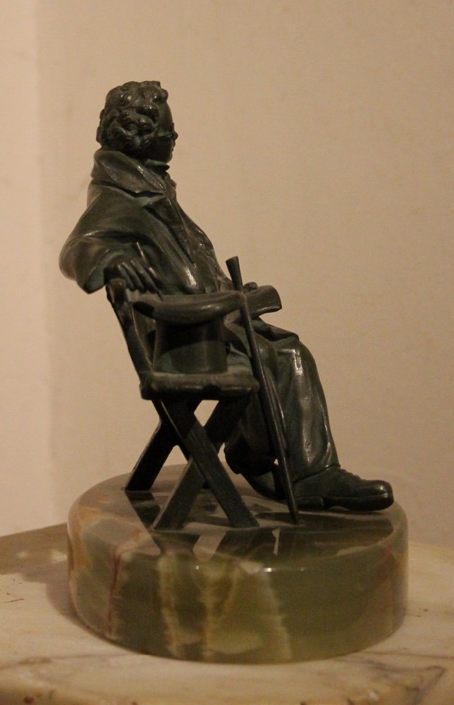 Sculpture en bronze du compositeur Franz Schubert, Vienne, vers 1900-photo-4