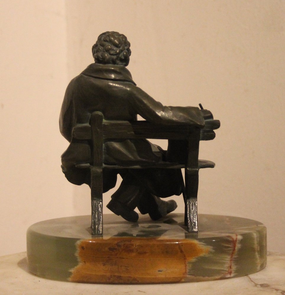 Sculpture en bronze du compositeur Franz Schubert, Vienne, vers 1900-photo-1