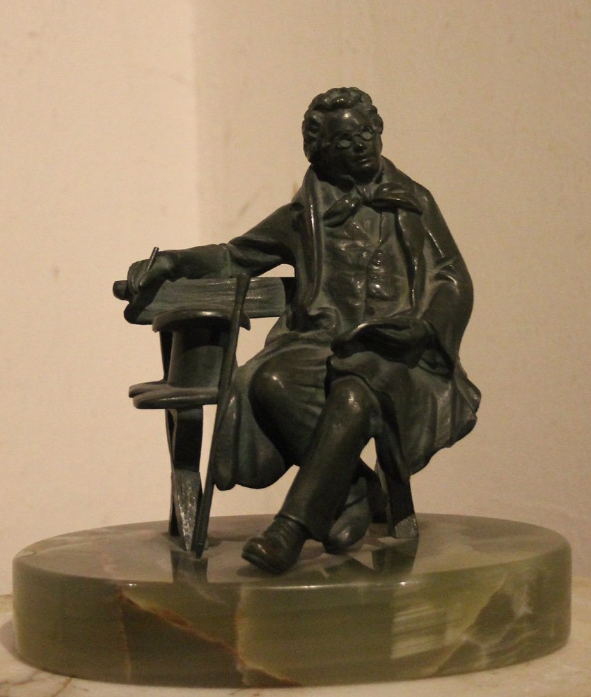 Sculpture en bronze du compositeur Franz Schubert, Vienne, vers 1900