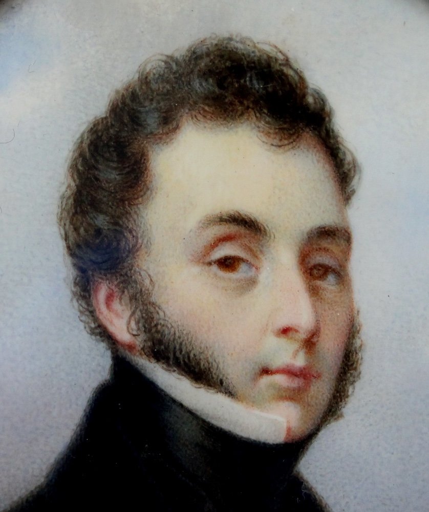 Miniature Portrait Of A Young Gentleman By Amélie De Lacépède, Née Countess Kautz (1795-1860)-photo-1