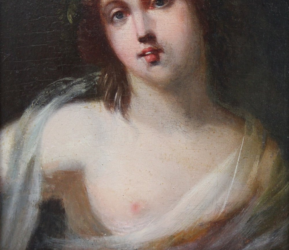 Portrait d'une bacchante par Jacques Antoine VALLIN ( Français, 1760 - Paris - 1835)-photo-1