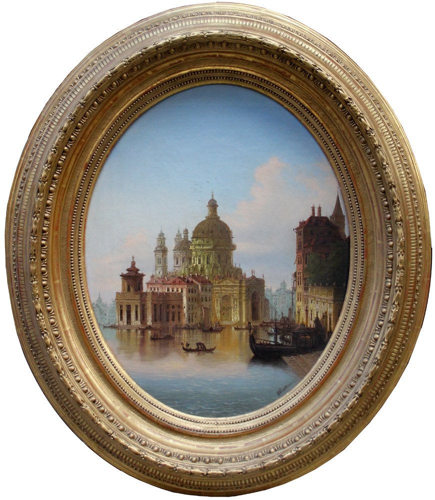 Une paire de vues : Venise et Rome par J. Wilhelm Jankowski ( Bohême 1825 - 1870 Autriche)-photo-2