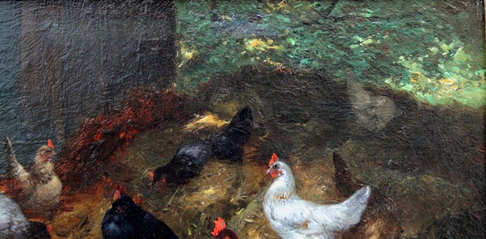 Chicken Yard By Eugène Remy Maes (dutch, 1849 - 1931)-photo-3