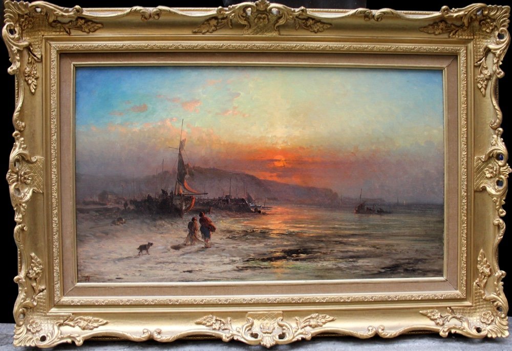 Coastal Landscape At Sunset By George Augustus Williams (british, 1814-1901)