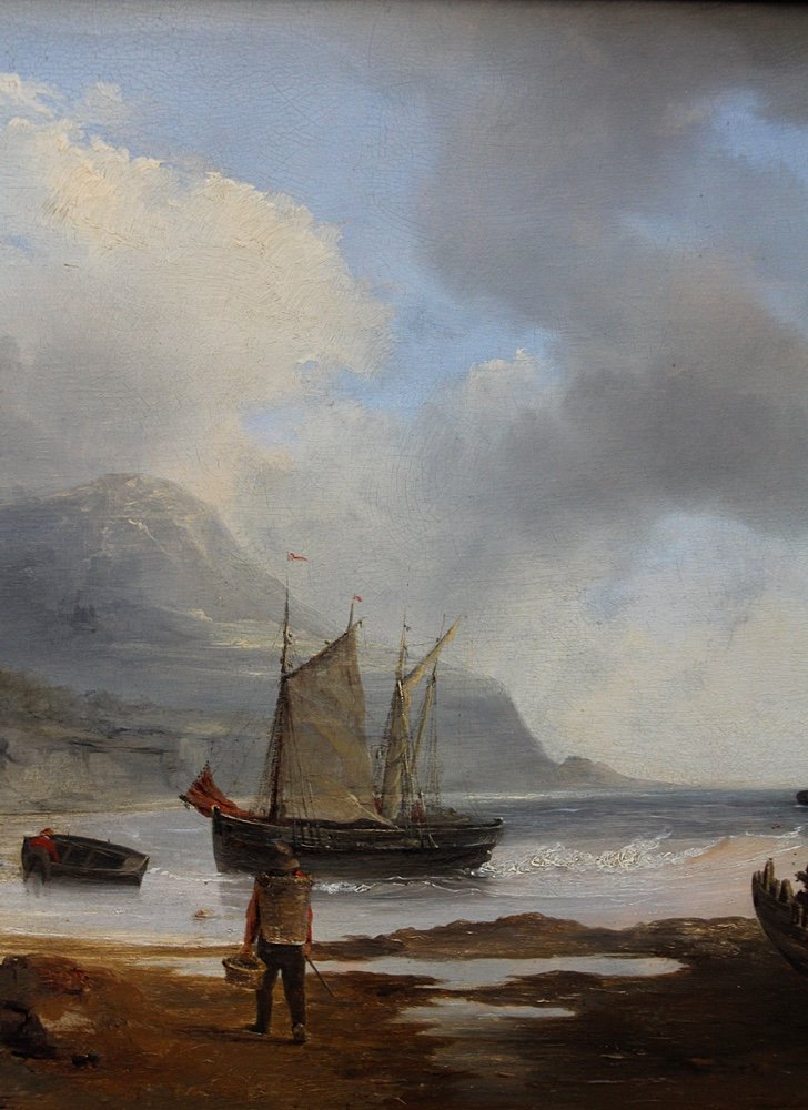 Déchargement des prises de pêche par Raymond Eugène GOETHALS (Français, 1804 - 1864)-photo-3