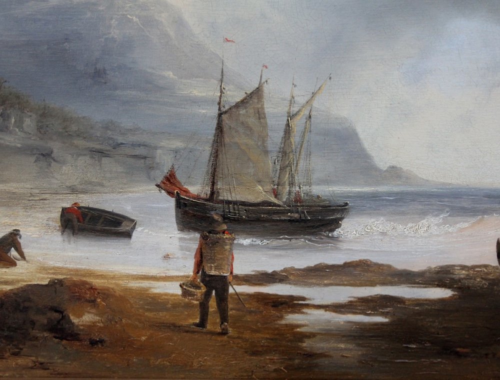 Déchargement des prises de pêche par Raymond Eugène GOETHALS (Français, 1804 - 1864)-photo-4
