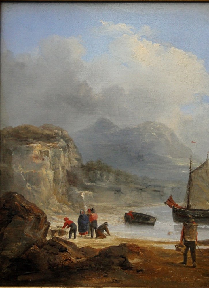 Unloading Of Fishing Catches By Raymond Eugène Goethals (french, 1804 - 1864)-photo-1