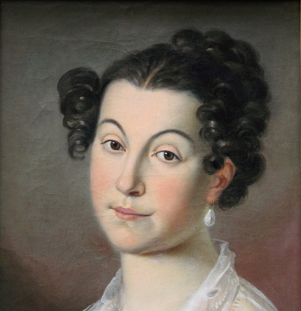 Portrait Of Amalia Leitenberger, Czech Or Austrian Painter, Early 19th Century-photo-3