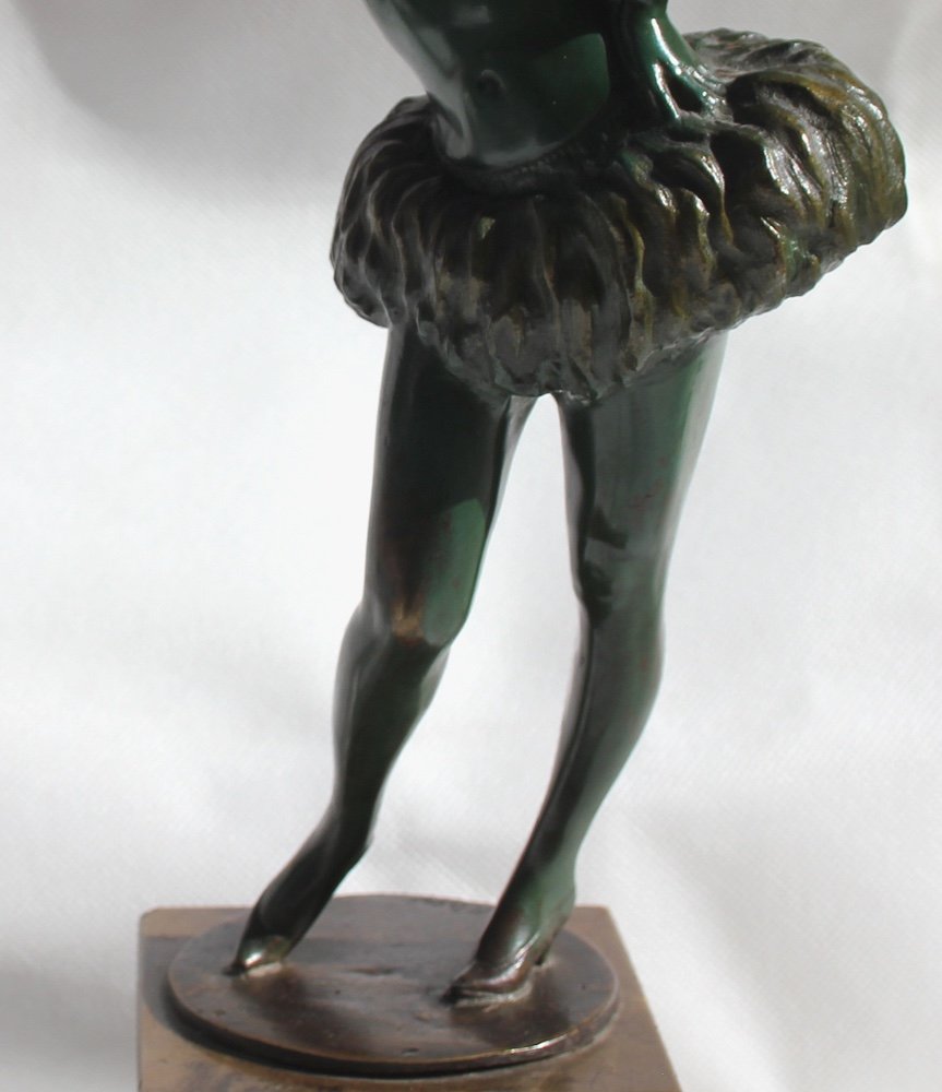 Stephan Dakon (austrian, 1904-1997), Art Deco Bronze Sculpture Of A Half-naked Dancer-photo-2