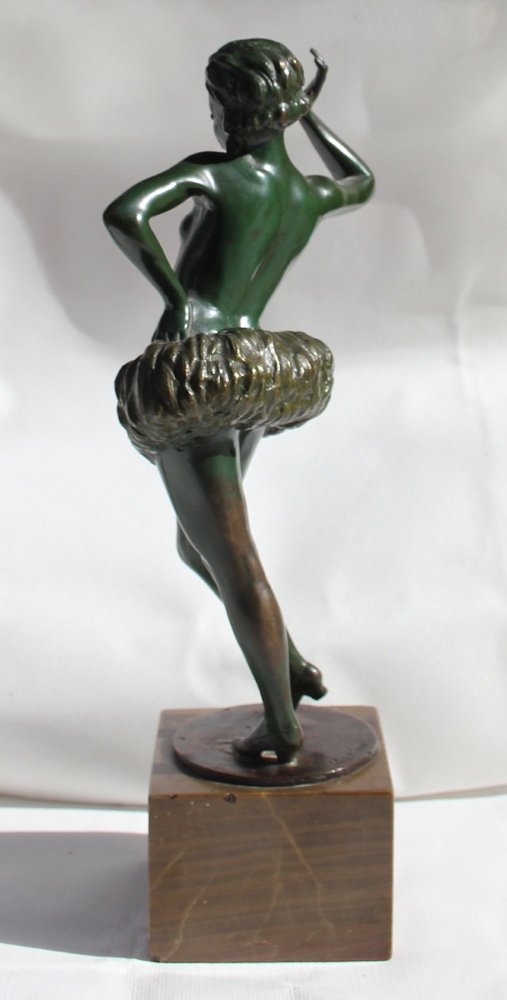 Stephan Dakon (austrian, 1904-1997), Art Deco Bronze Sculpture Of A Half-naked Dancer-photo-4