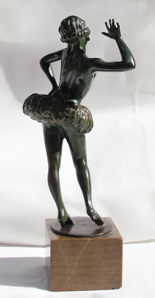 Stephan Dakon (austrian, 1904-1997), Art Deco Bronze Sculpture Of A Half-naked Dancer-photo-5