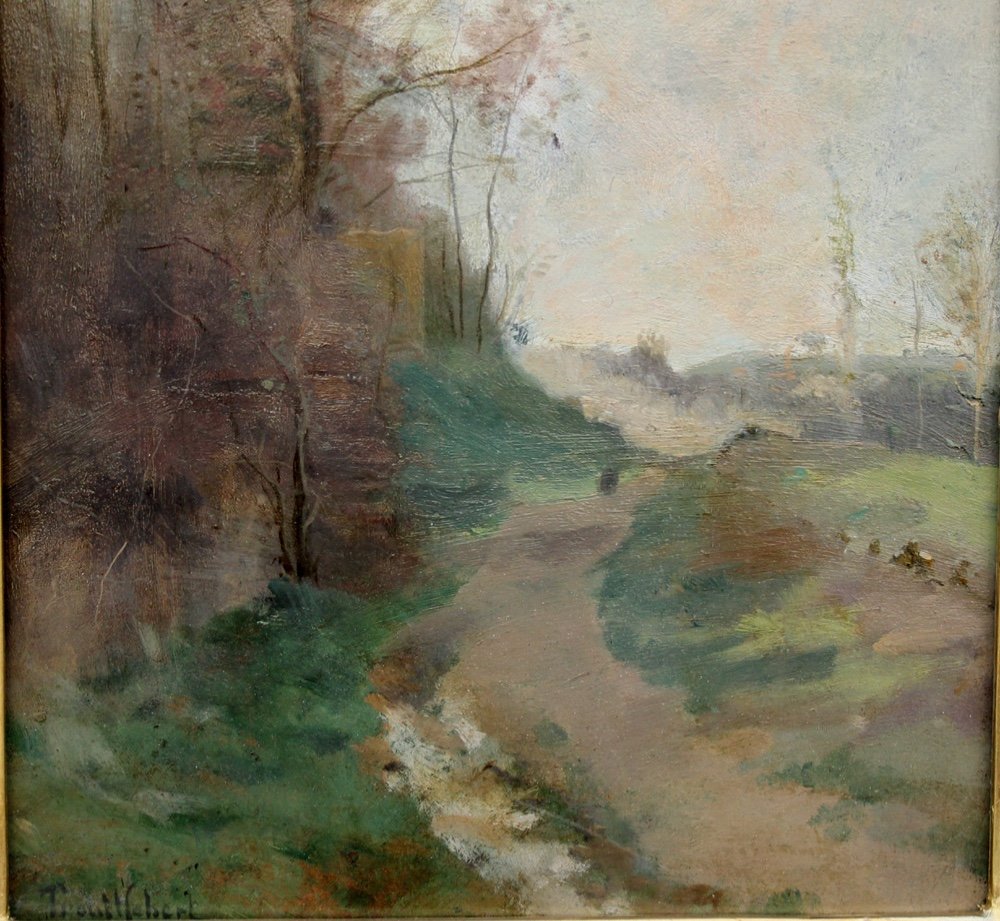 Paul Désiré Trouillebert (french, 1829 - 1900) Impressionist Landscape-photo-2