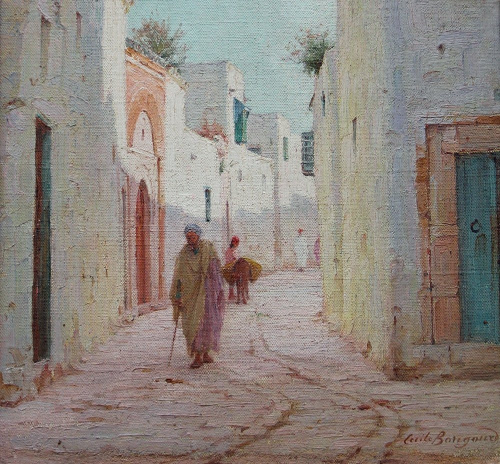 Street Scene In Tunis By Cécile Augustine Bougourd (french, 1857 - 1941)-photo-2