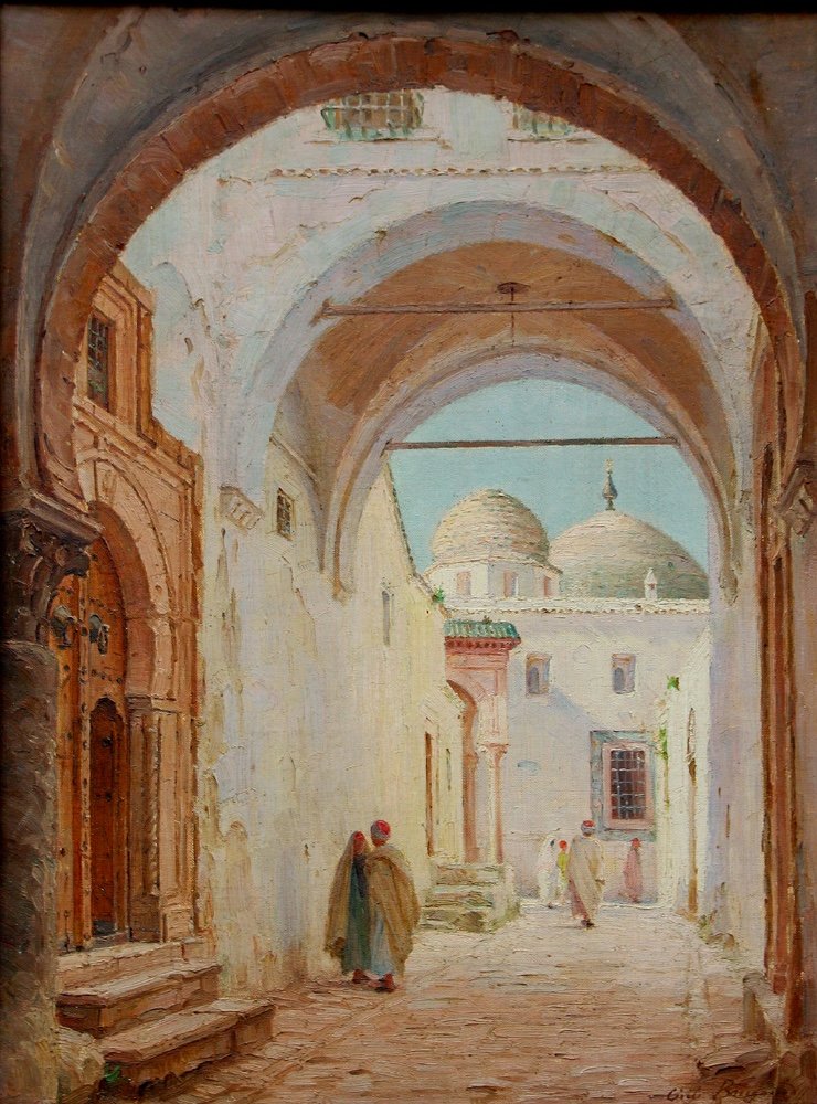 Street Scene In A Passage Of Tunis By Cécile Augustine Bougourd (french, 1857 - 1941)-photo-2