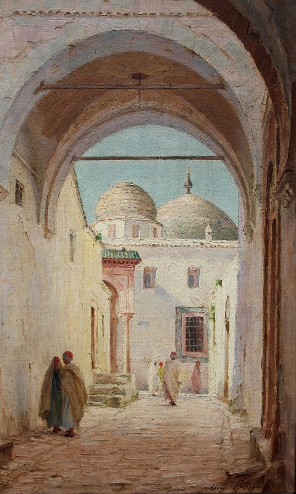 Street Scene In A Passage Of Tunis By Cécile Augustine Bougourd (french, 1857 - 1941)-photo-3