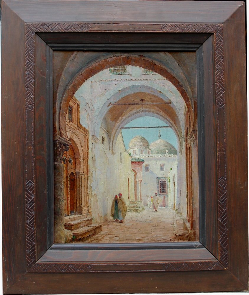 Street Scene In A Passage Of Tunis By Cécile Augustine Bougourd (french, 1857 - 1941)