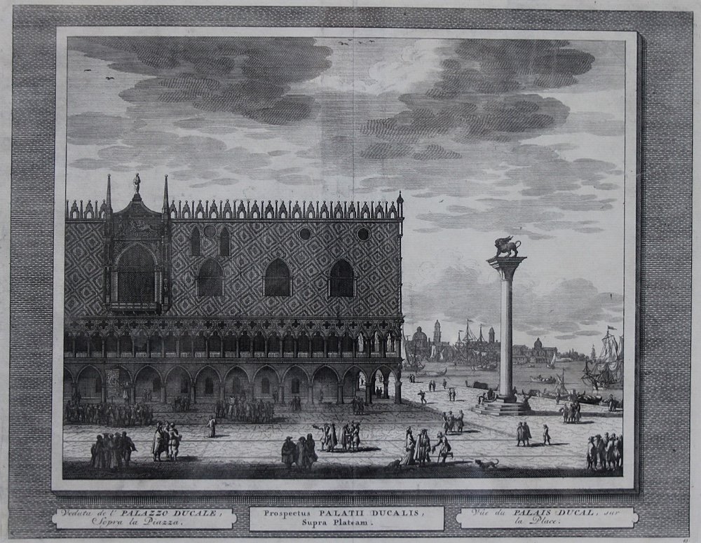 Pieter van der Aa (1659-1733) Palais Des Doges Avec La Place Saint-marc à Venise-photo-2