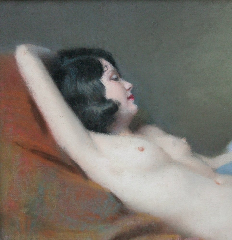 Reclining Nude With A Toy By Robert Louis Raymond Duflos (1898 - 1929)-photo-4