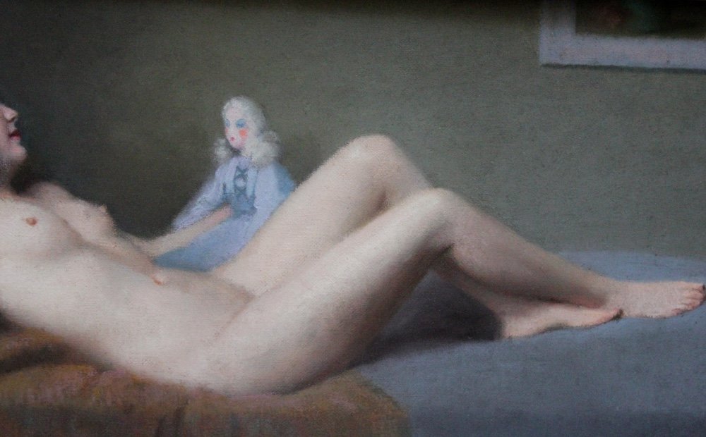 Reclining Nude With A Toy By Robert Louis Raymond Duflos (1898 - 1929)-photo-1