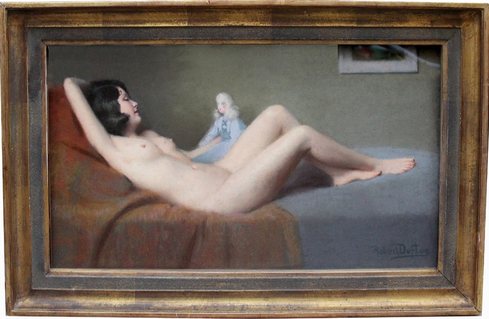 Reclining Nude With A Toy By Robert Louis Raymond Duflos (1898 - 1929)