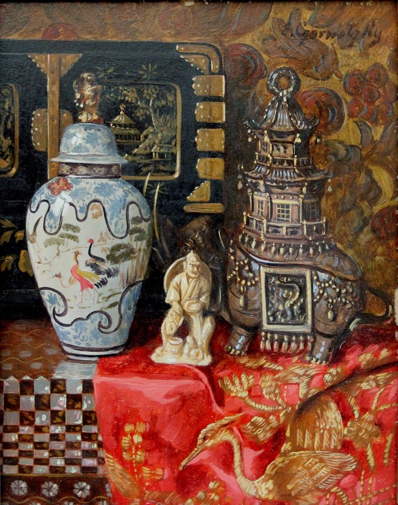 Chinese Still Life By Ernst Czernotzky (1869 - 1939)-photo-2