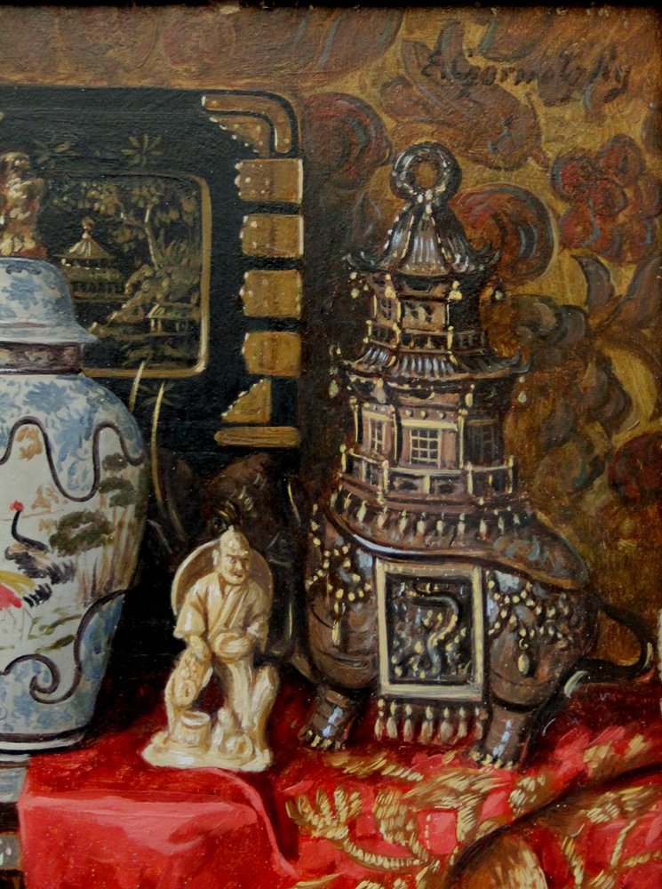 Chinese Still Life By Ernst Czernotzky (1869 - 1939)-photo-4