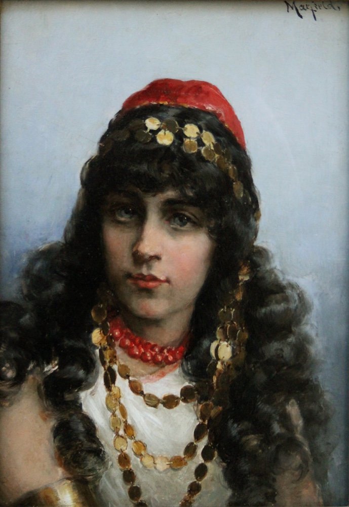 Portrait d'une beauté orientale par James Emery MAXFIELD (Américain 1848- 1919)-photo-2