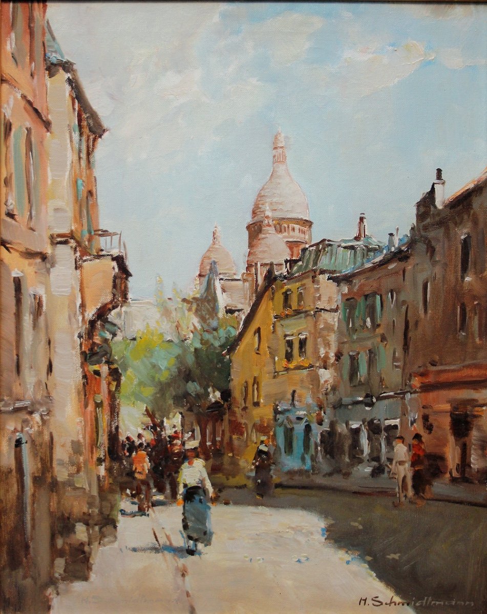 Montmartre, Paris par Hermann (Ermanno Angelo Maria) Schmidtmann (1896 Italie - 1971 Wuppertal)-photo-2