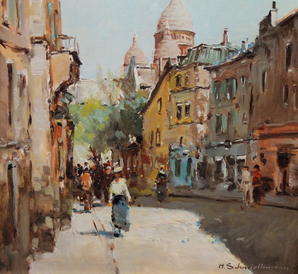 Montmartre, Paris par Hermann (Ermanno Angelo Maria) Schmidtmann (1896 Italie - 1971 Wuppertal)-photo-3