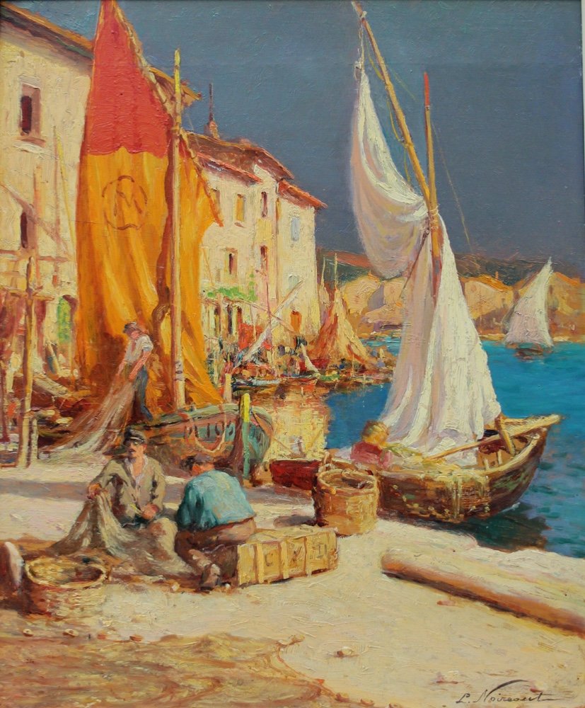 Motif de Martiques dans le sud de la France par Léon Noireaut (1886 - 1960)-photo-2