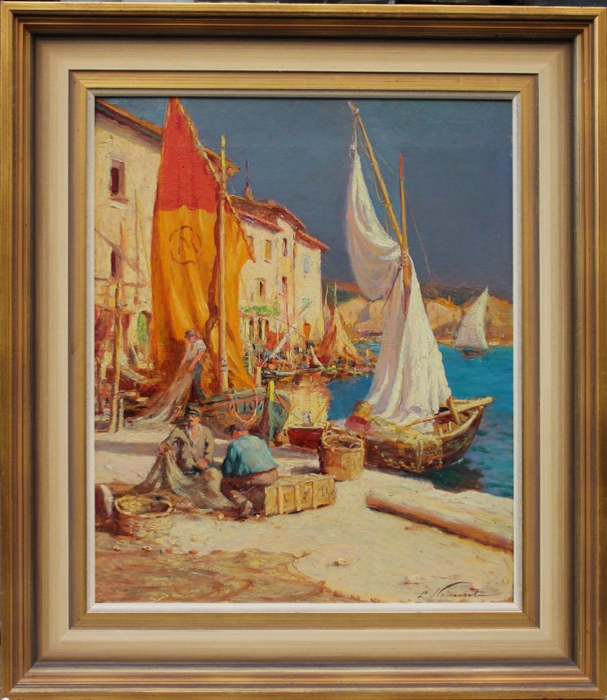 Motif de Martiques dans le sud de la France par Léon Noireaut (1886 - 1960)